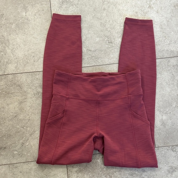 lululemon athletica Pants - Lululemon Invigorate High-Rise‎ Crop 23" Heathered Red Merlot Everlux Size 6 EUC